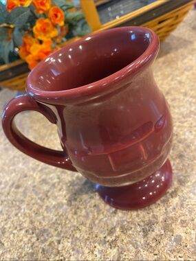 Longaberger Paprika Latte Pottery Woven Traditions Pedestal Mug